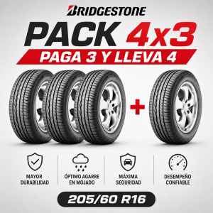 Pack 4×3 Neumáticos Bridgestone Turanza ER300 205/60R16