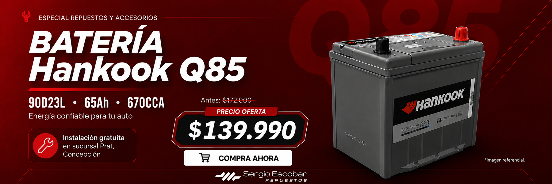 Batería Hankook Q85