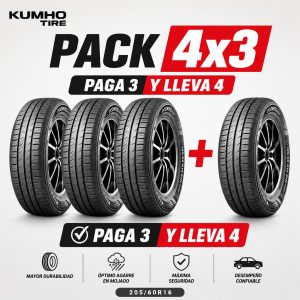 PACK 4x3 Neumático Kumho 205/60R16 92H ES31