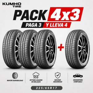 Pack 4×3 Neumáticos Kumho 225/65R17 V04L HP71