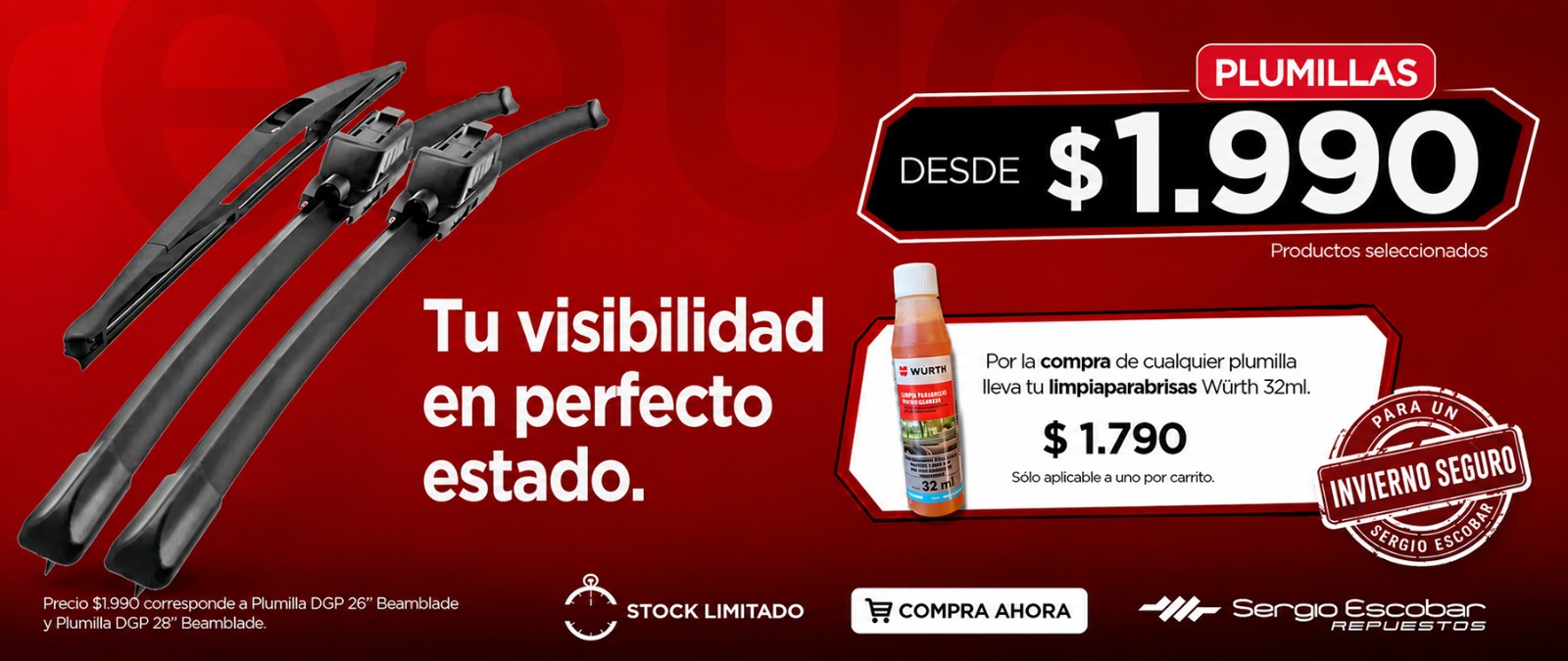 Promoción de plumillas Sergio Escobar Repuestos