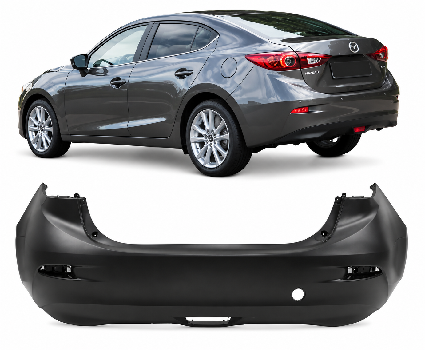 Parachoques Trasero Mazda 3 Sedán 2019-2025